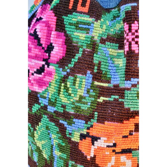 Floral Embroidered Bag - Colorful Embroidery Bag - Denim Bag - Hand Embroidered - Picture 4 of 10